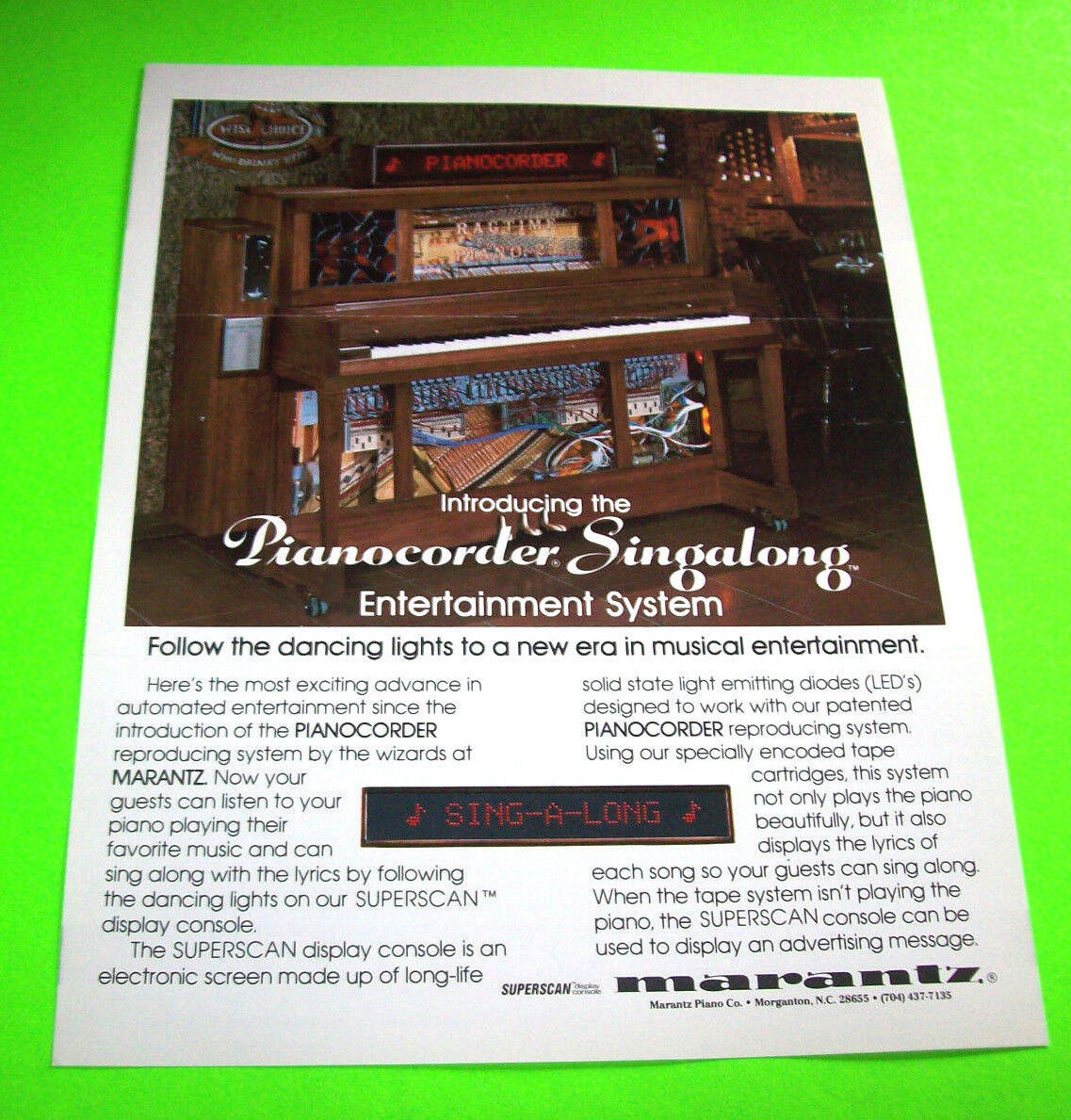 Marantz Pianocorder 1982 Original Piano Music Singalong Promo Sales FLYER Art