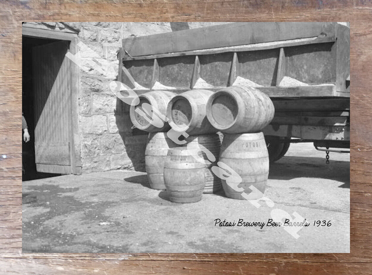 Historic Potosi Brewery Beer Barrels 1936 Wisconsin Postcard