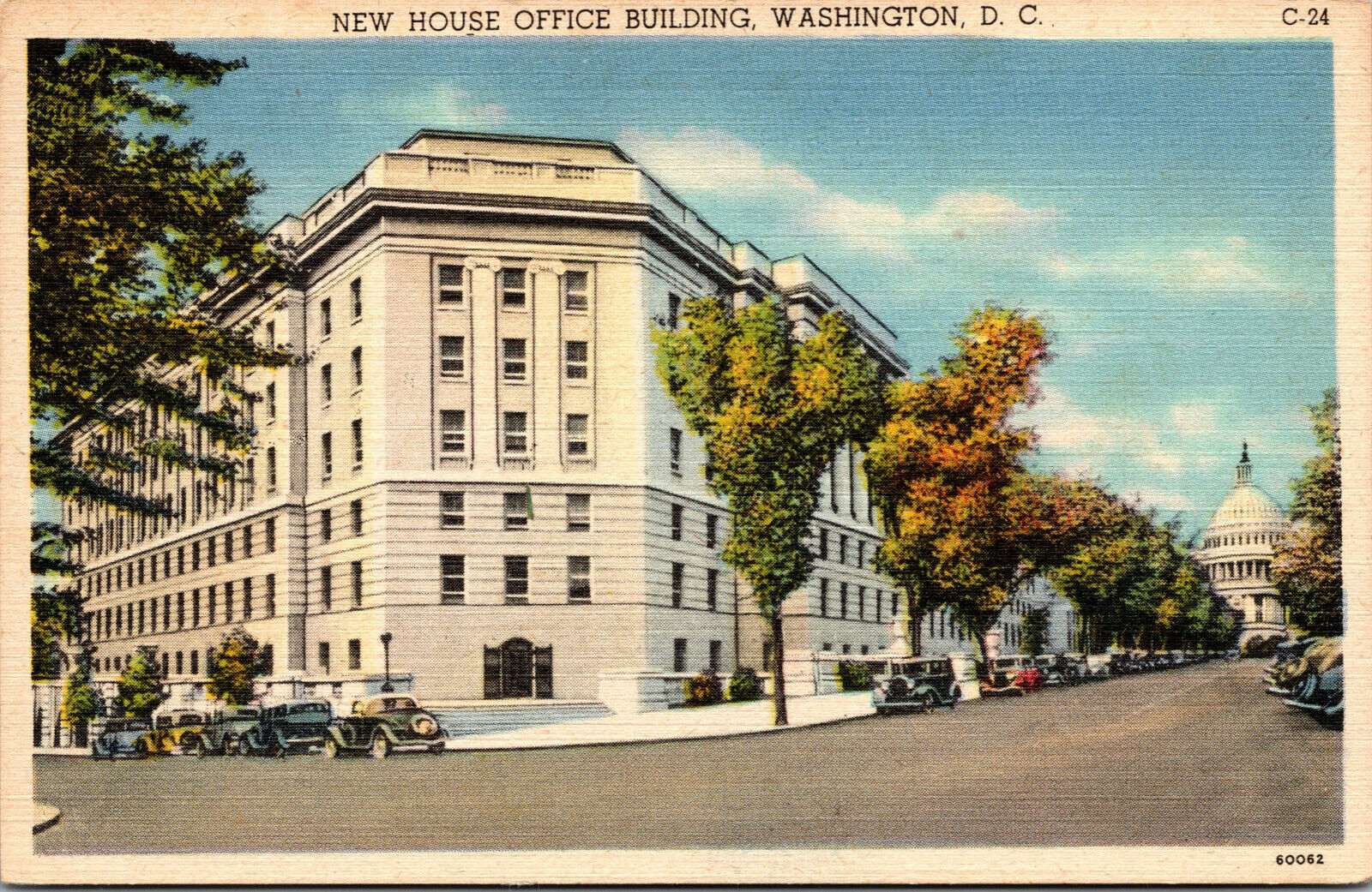 Vtg 1930s New House Office Building Washington DC Unused Linen Postcard