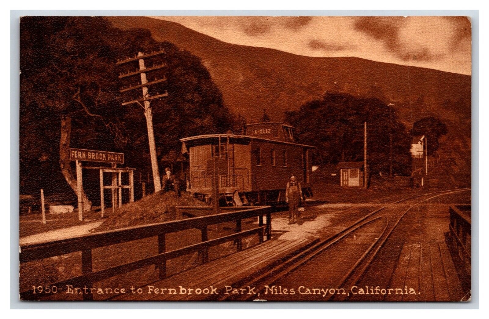 Entrance to Fernrook Park Niles Canyon California CA Sepia DB Postcard W12