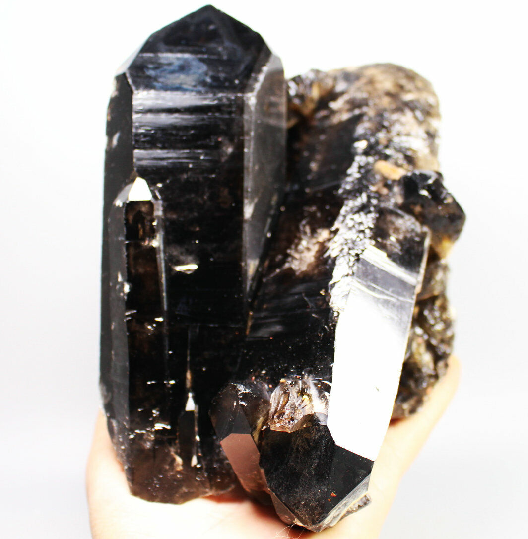 5.38 lb Natural Rare Beautiful Black QUARTZ Crystal Cluster Mineral Specimen