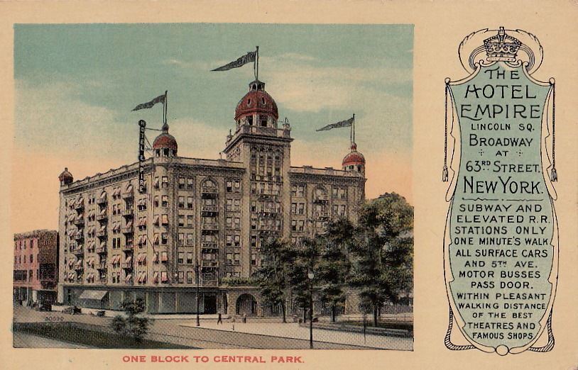  Postcard The Hotel Empire New York NY 