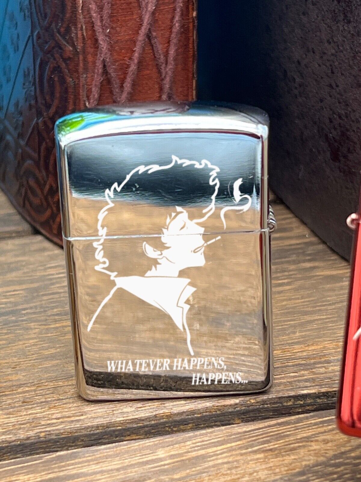 Cowboy Bebop Whatever Happens, Happens Engraved Flip Lighter CHROME