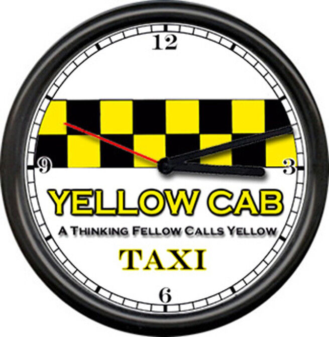 Yellow Cab Taxi  Driver New York Sign Wall Clock #770