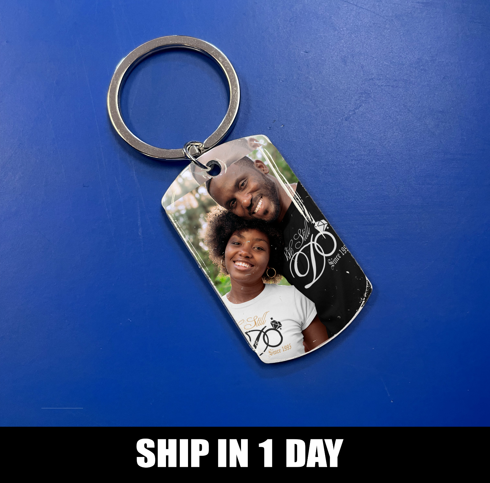 Personalized Photo Keychain Epoxy Coated Key Chain Picture Gift for him