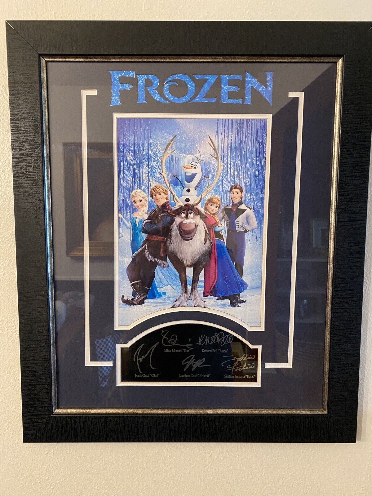 Disney Frozen Authentic Cast Autographed Print 18x24 Professionally Framed