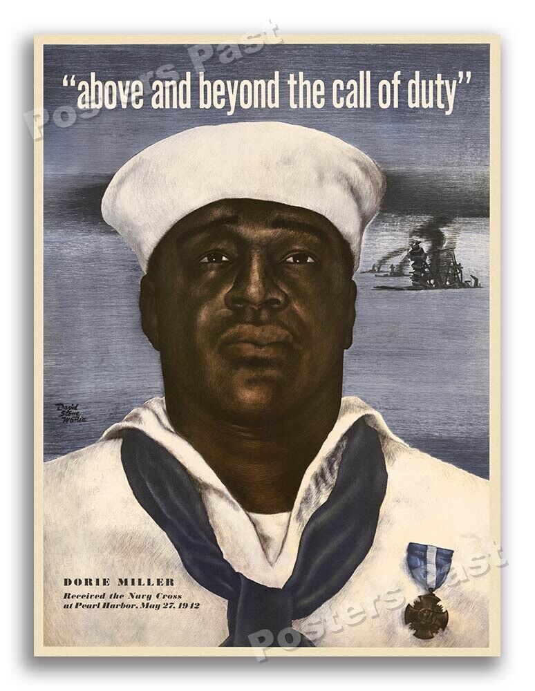 1940s “Dorie Miller” WWII Navy Propaganda War Poster - 24x32
