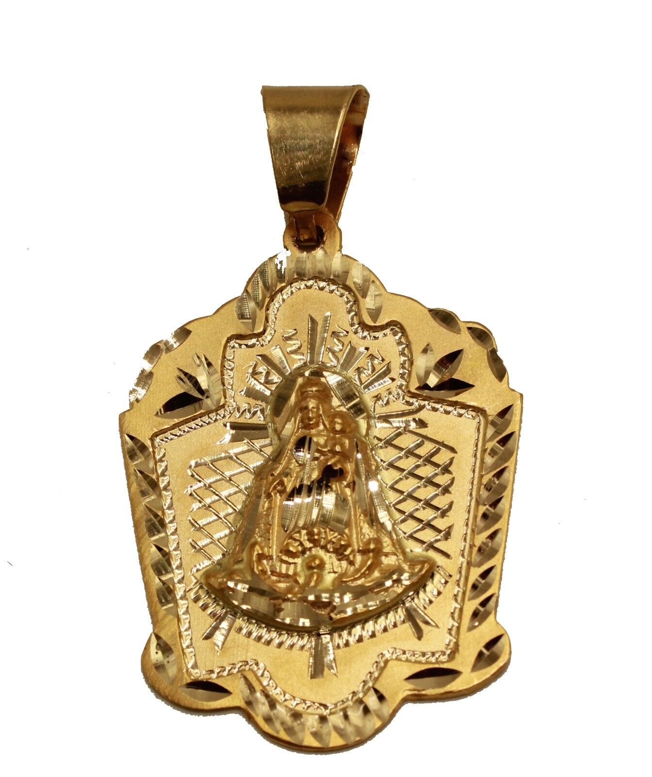 Caridad del Cobre 14k Yellow Gold Pendant - Our Lady of Charity 14k Yellow Gold 