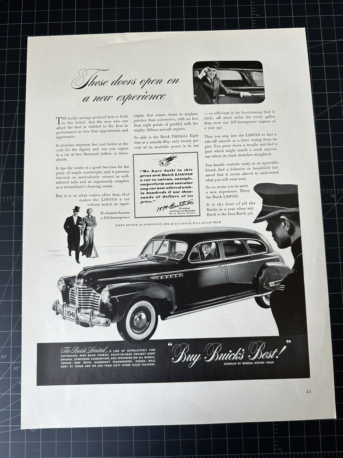 Vintage 1941 Buick Print Ad