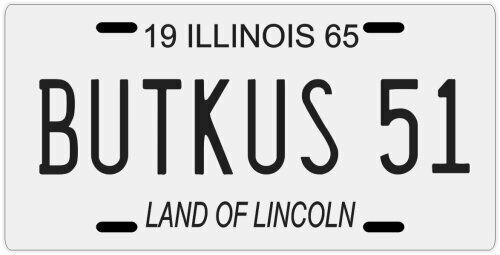Dick Butkus Chicago Bears Rookie 1965 License plate