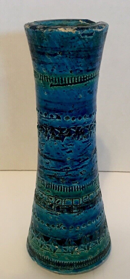 Bitossi Italy Mid Century Rimini Blue Pottery Vase