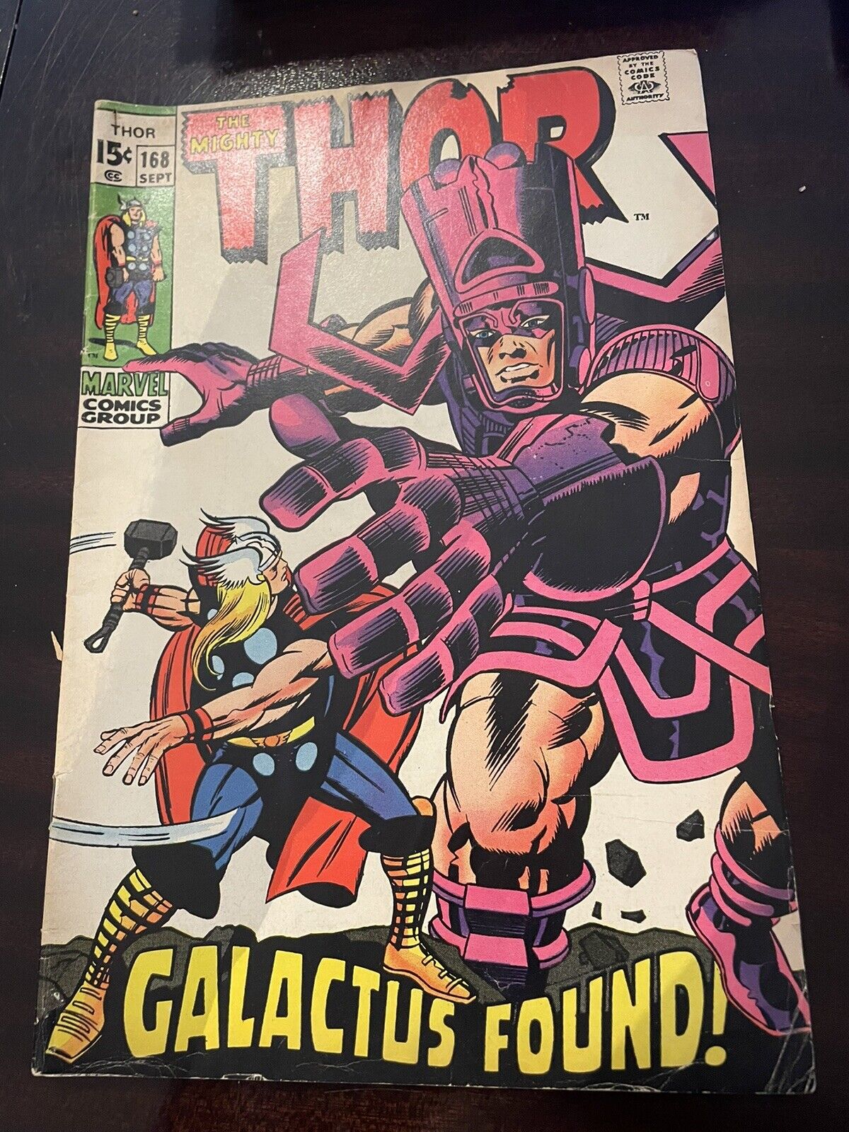 The Mighty Thor #168 SILVER AGE Marvel Comics 1969 Origin of Galactus Lee/Kirby