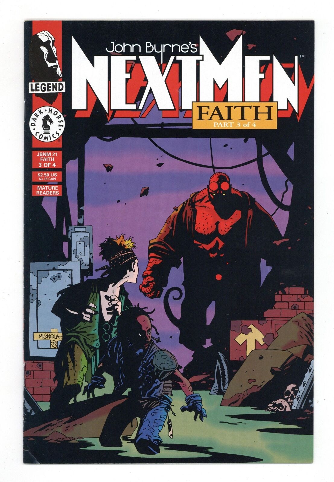 Next Men John Byrne's #21 FN 6.0 1993 1st full comic book app. Hellboy