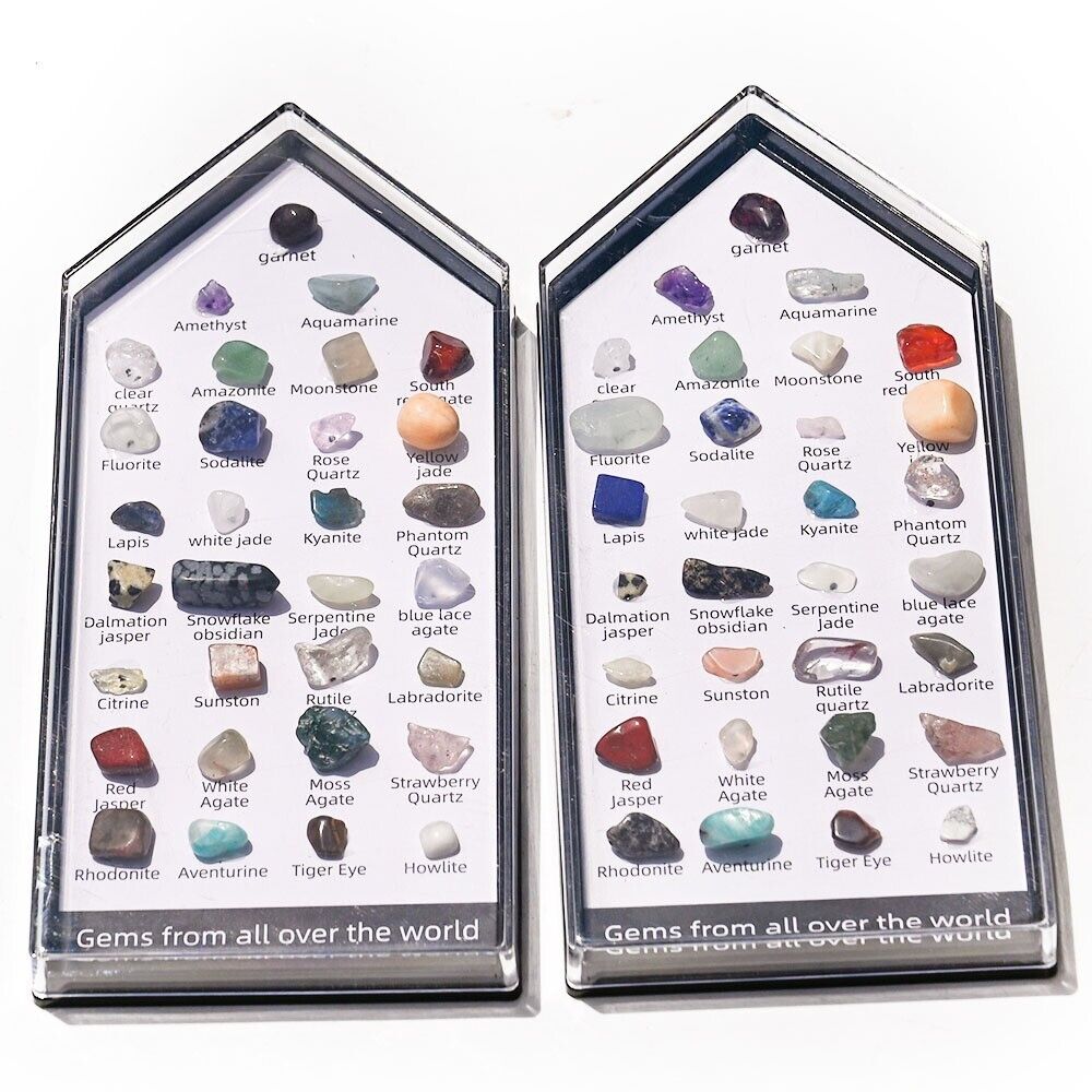 31 Pcs/Set  Healing Crystal Natural Gemstone Reiki Chakra Collection Stones Box