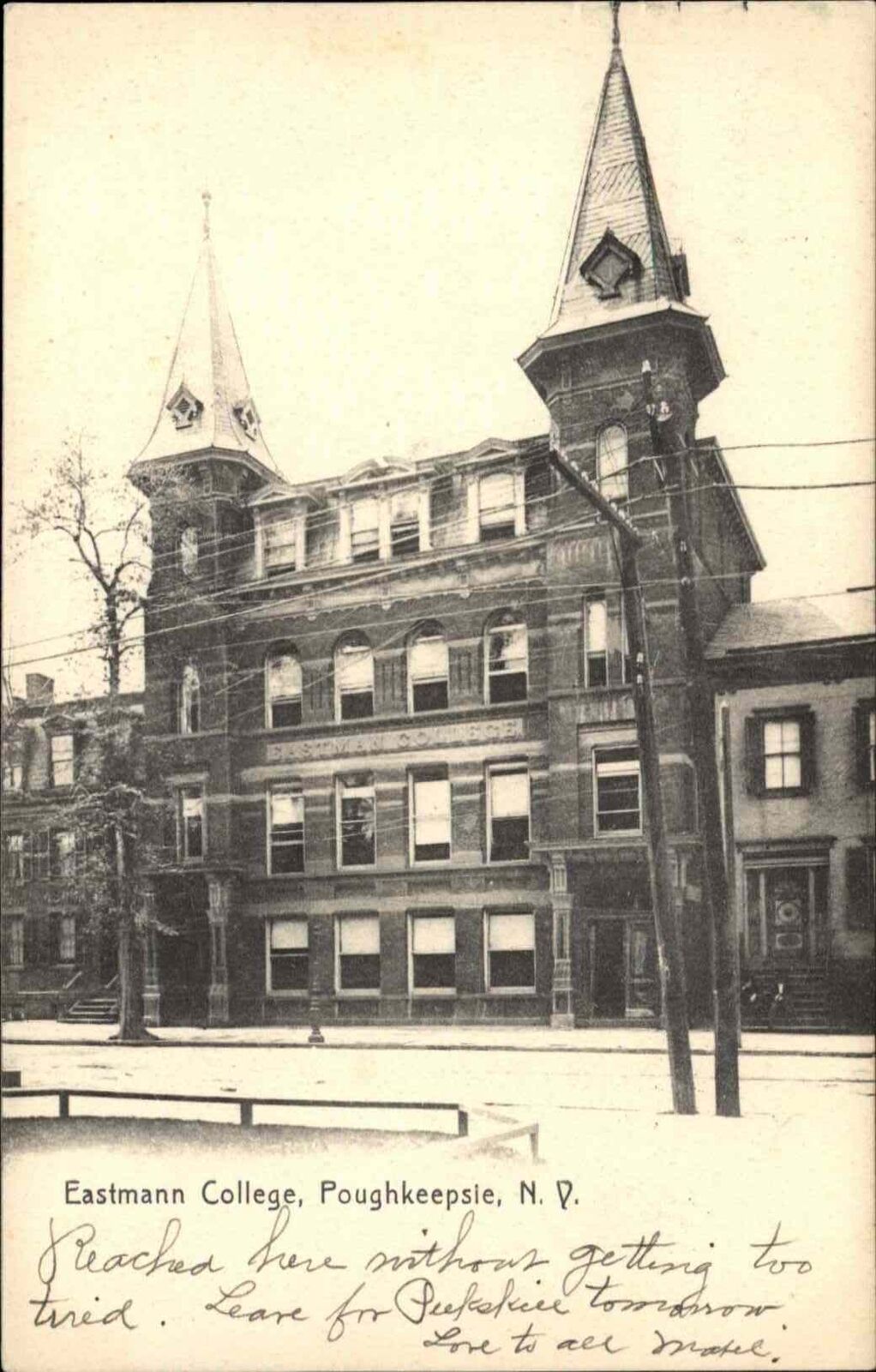 Poughkeepsie New York NY College University Eastmann College c1900s Postcard