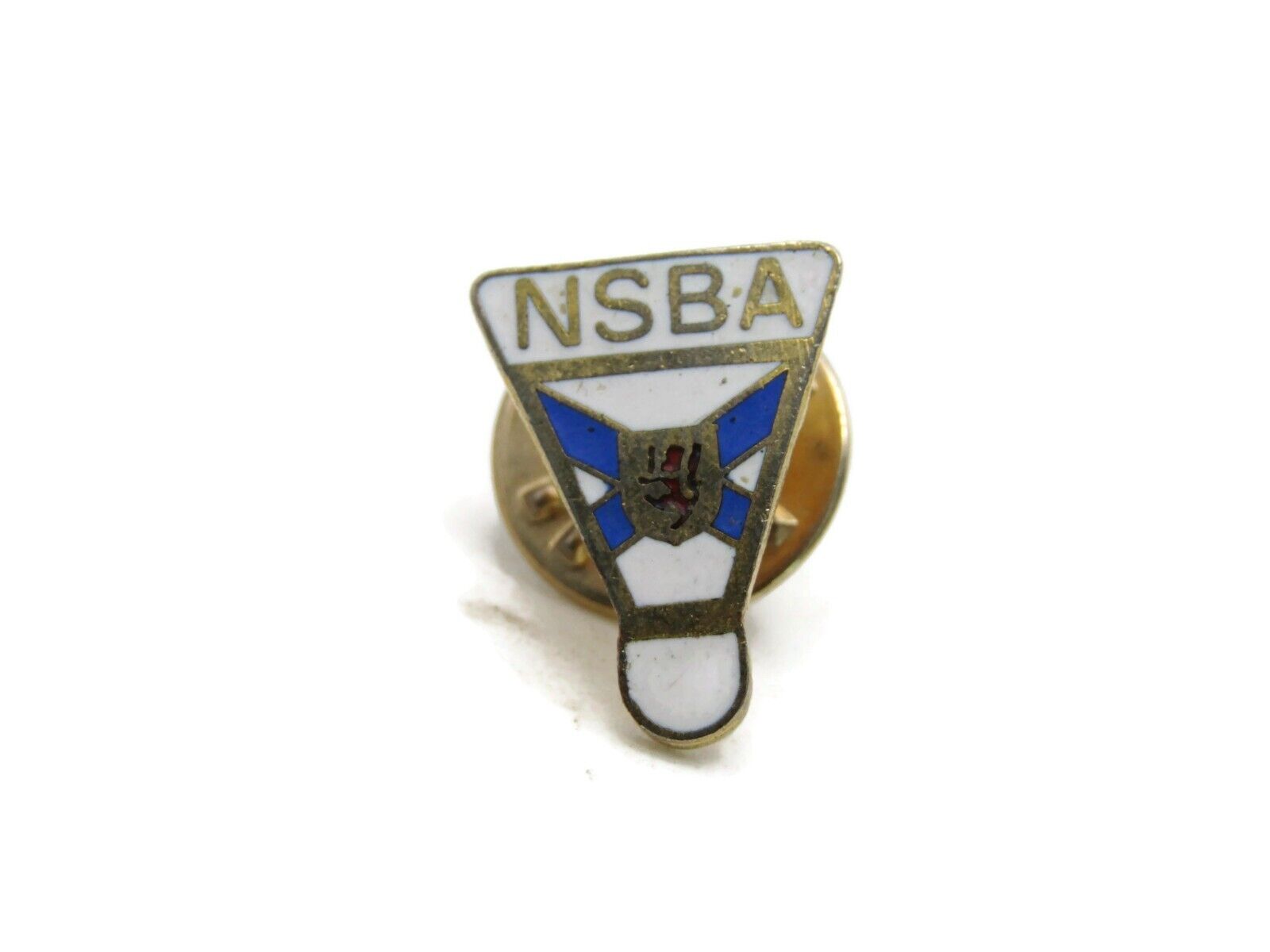NSBA Lettered Pin Blue White & Gold Tone