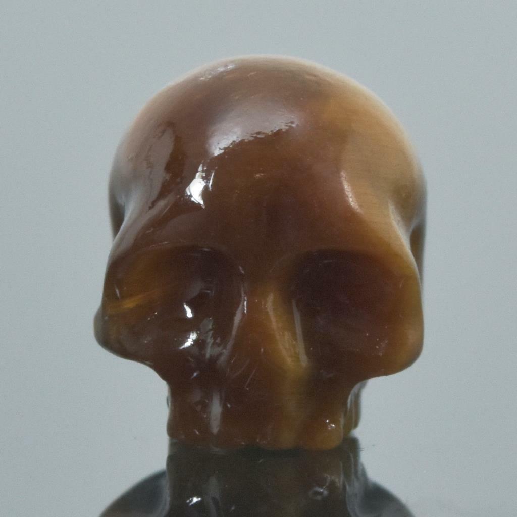 Golden Tiger’s Eye Human Skull Bead Natural South Africa 11.30 mm Carving 1.61g