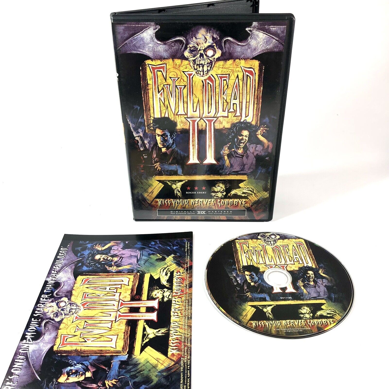 Evil Dead II 2 DVD 1987 Horror Bruce Campbell Sam Raimi Cult Film VTG Anchor Bay