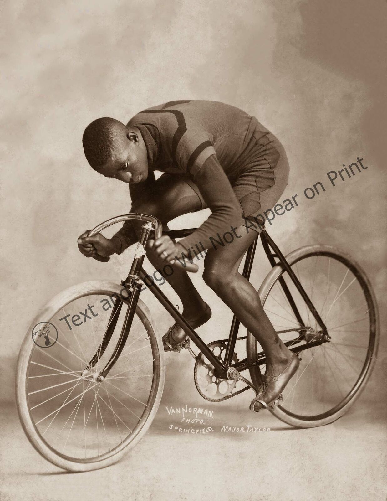 1899 Marshall Major Taylor Cycling Legend Vintage Photograph 8.5\