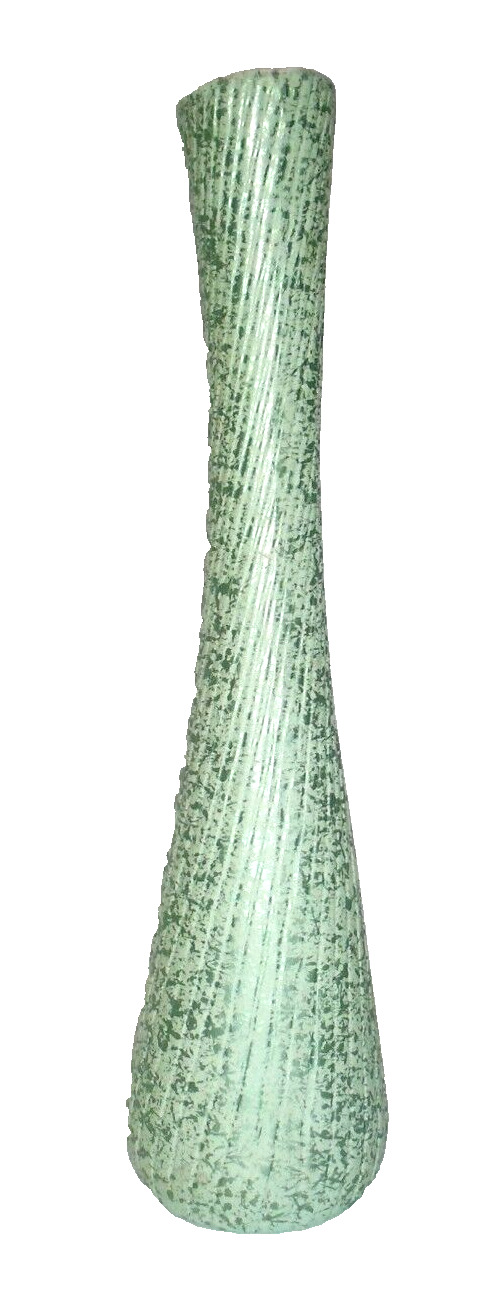 MCM Signed Shawnee Art Pottery #1402 Metallic Green Bud Vase 11” Rare