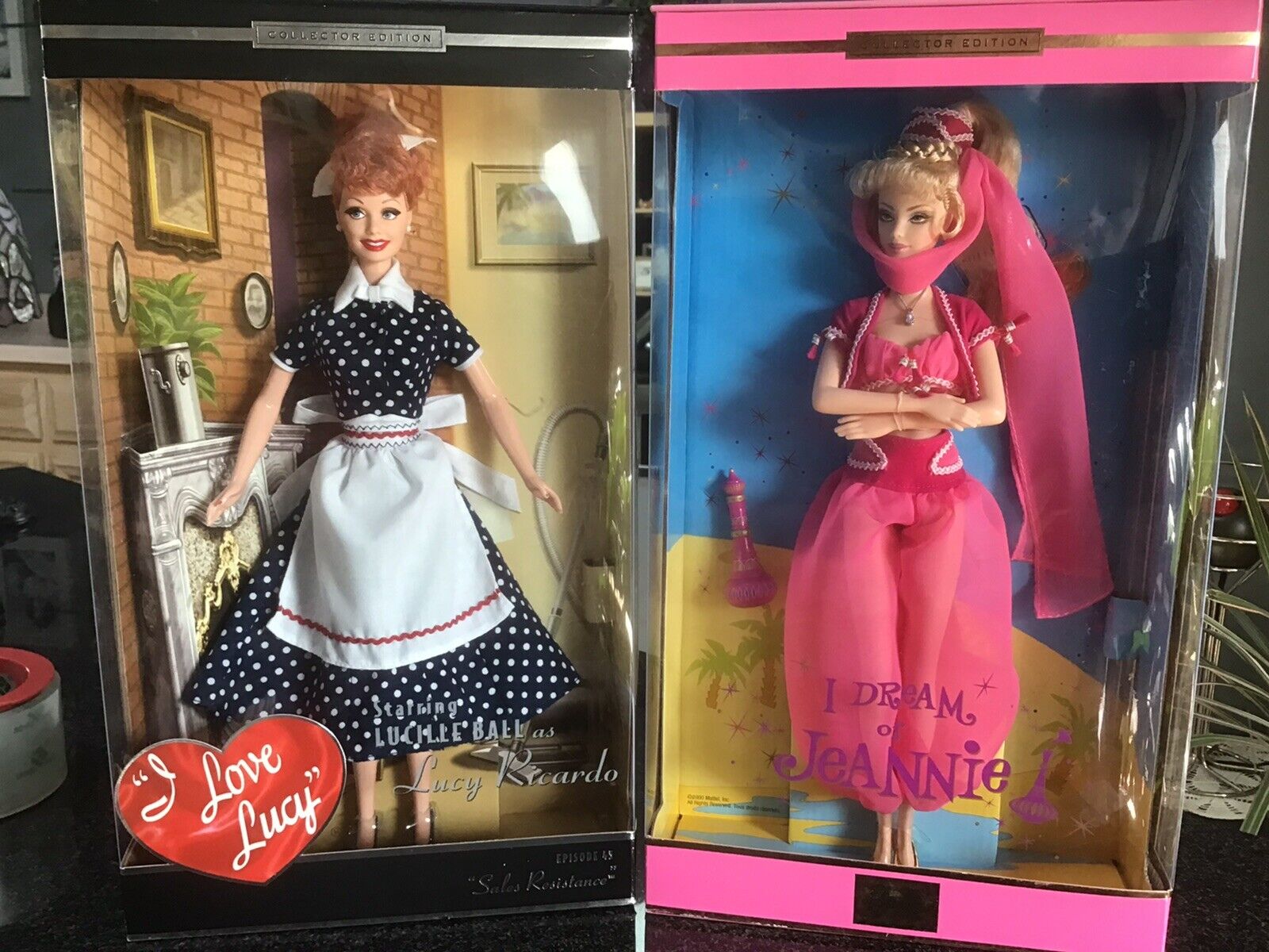 I dream of Jeannie barbie & I Love Lucy episode 45 lot of 2 NRFB Excellent Cond.