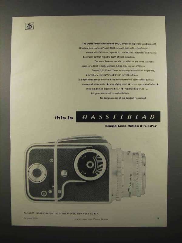 1959 Hasselblad 500C Camera Ad - This Is