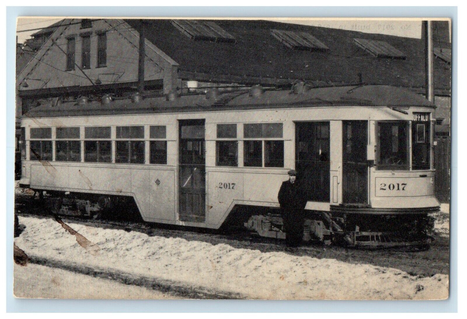 1918 IRC 2017 Kuhlman Co. Ohio, Trolley Tram Railroad Winter Series Postcard