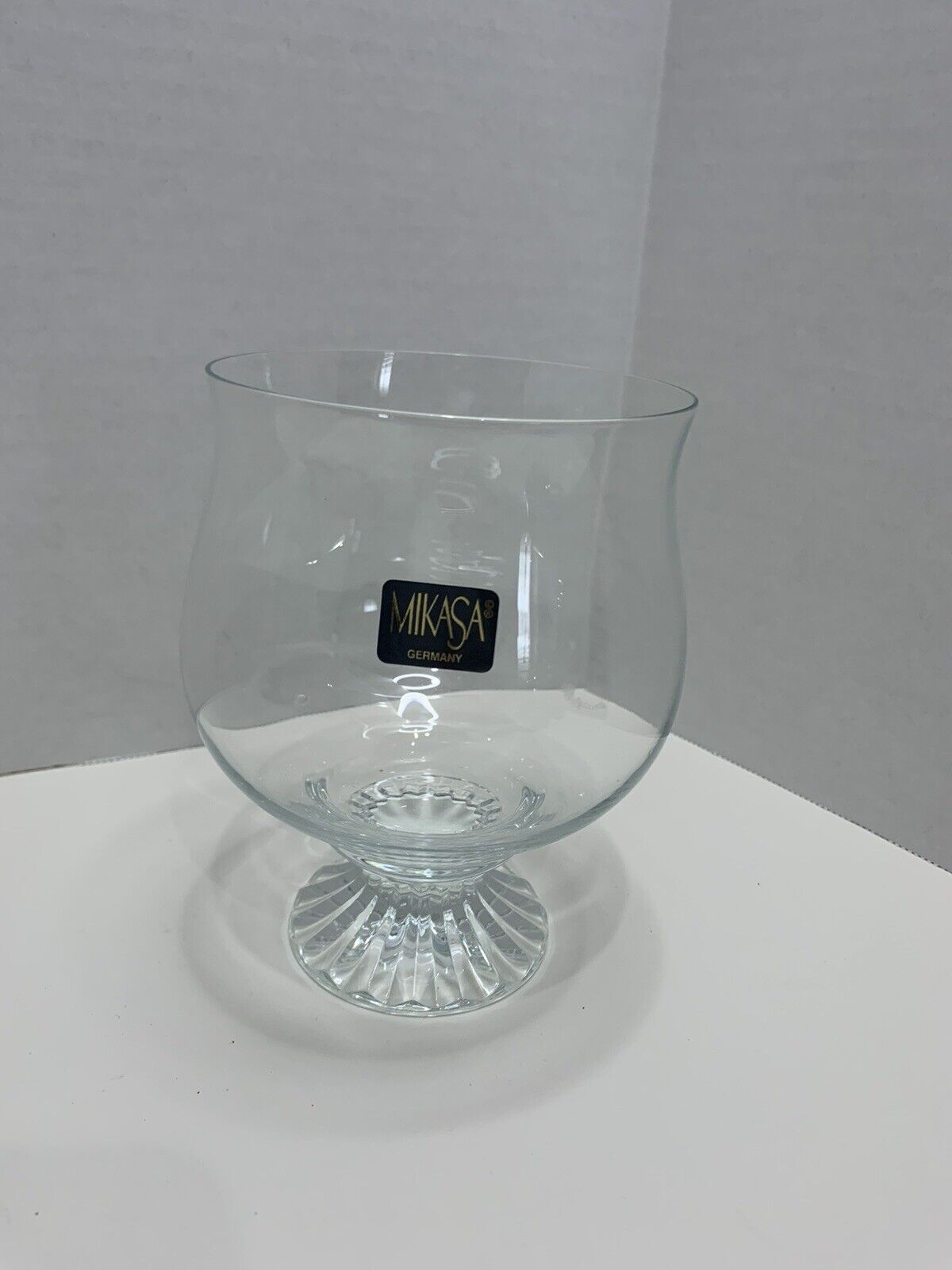 RARE Mikasa THE RITZ Crystal Open Hurricane / Vase Art Deco Mint