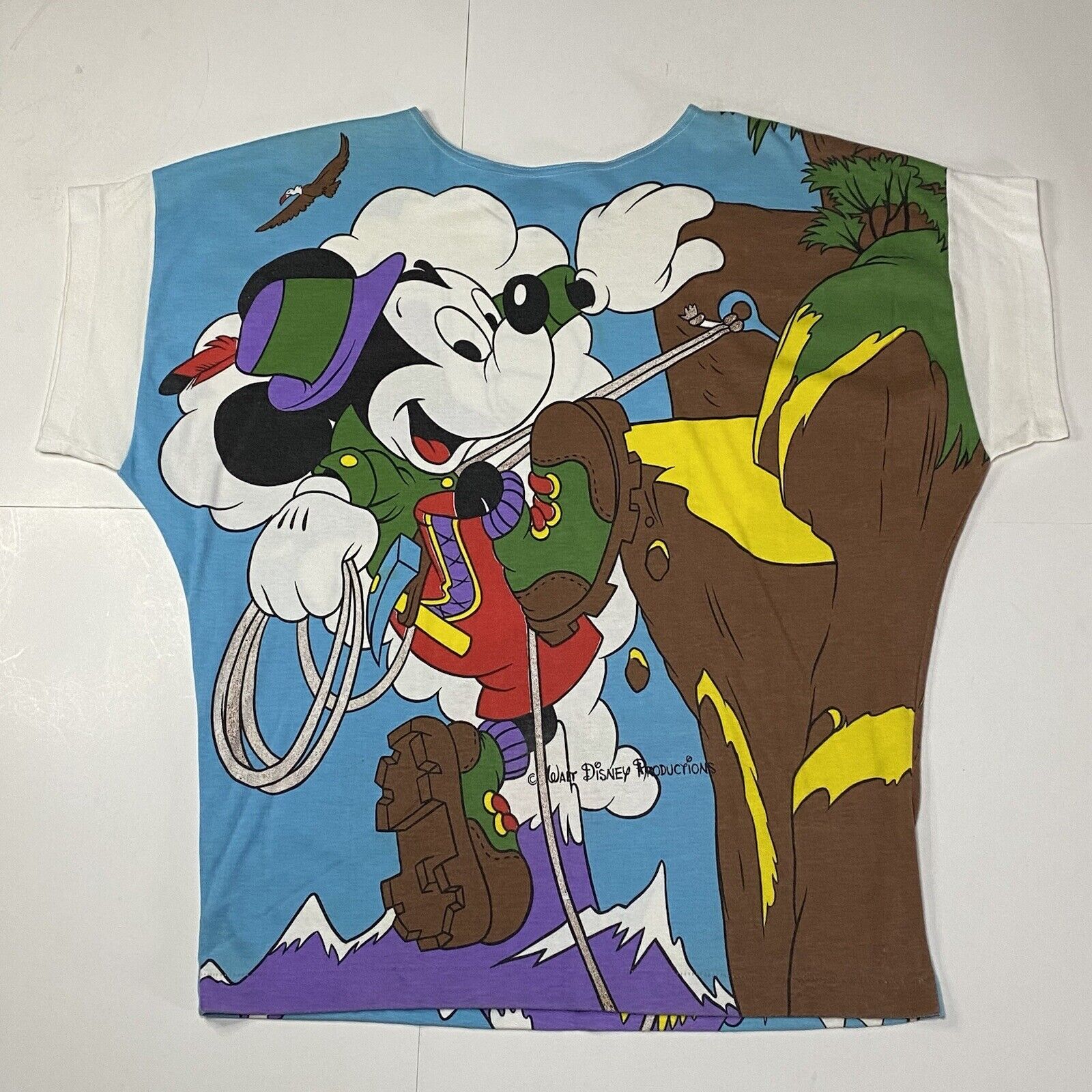 Vintage 80’s 90’s Mickey Mouse T Shirt Mountain Climbing Single Stitch Size M
