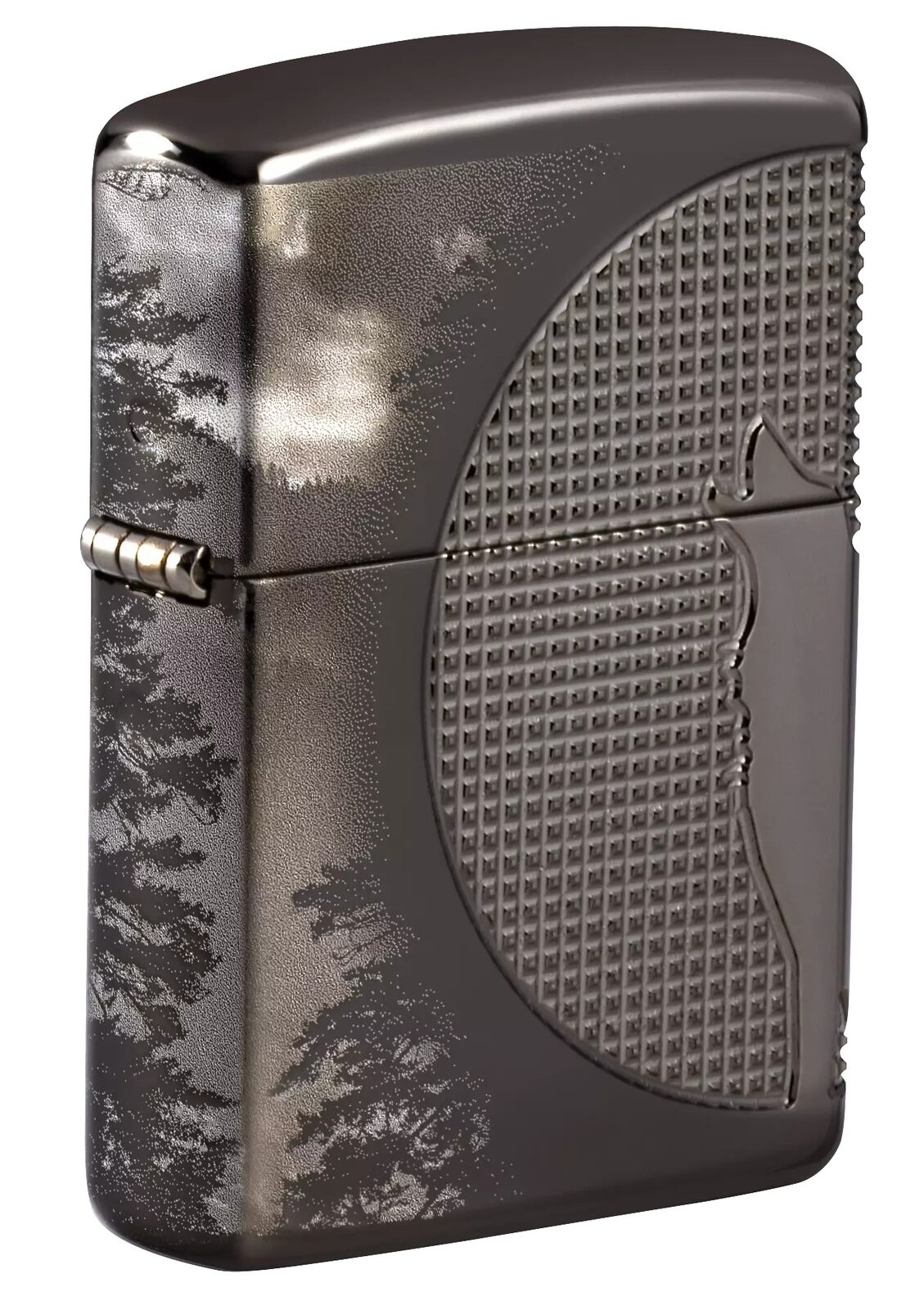 Zippo Wolf Design Armor Black Ice Windproof Lighter, 49353