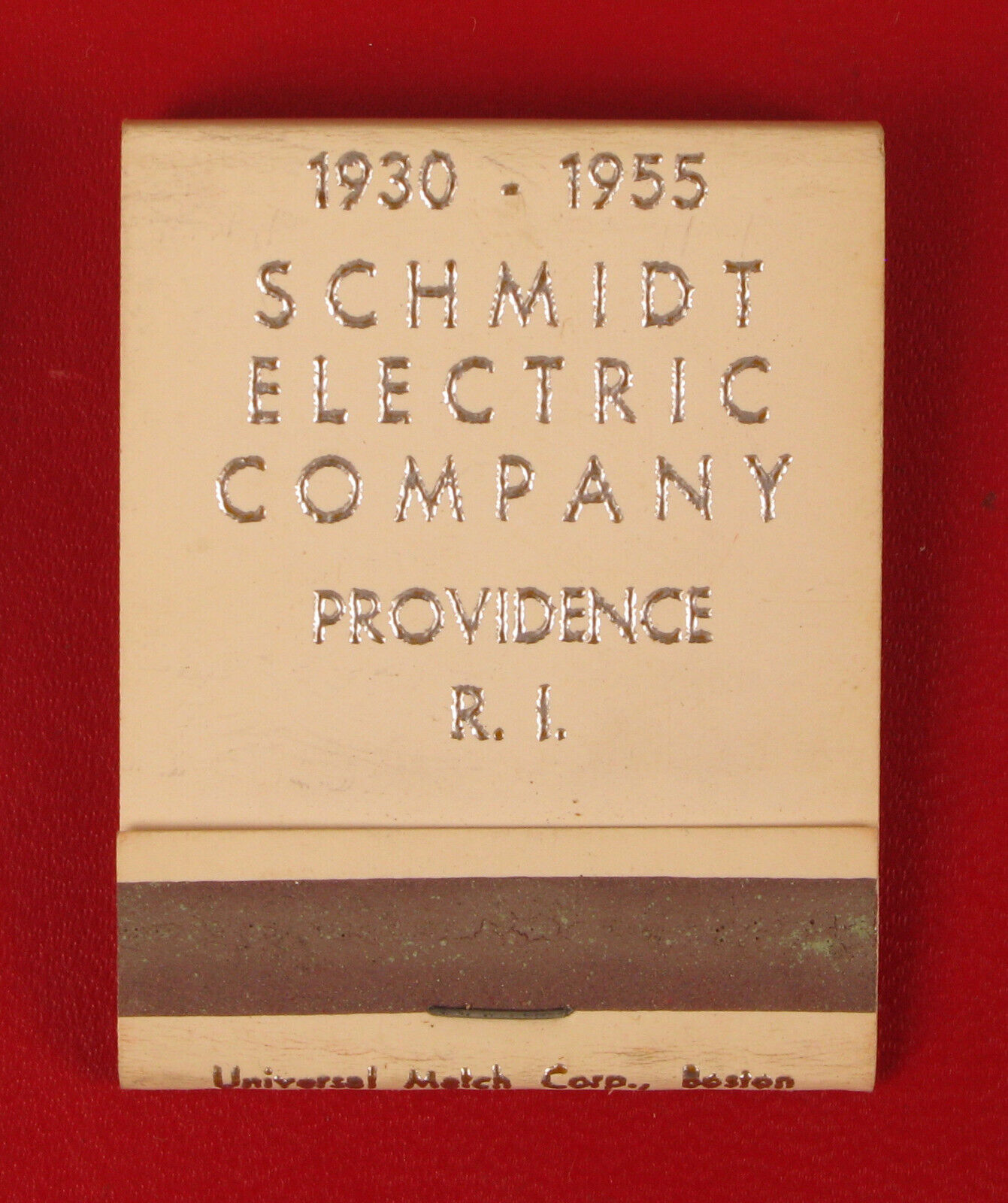 VINTAGE SCHMIDT ELECTRIC COMPANY PROVIDENCE RI ADVERTISING MATCHBOOK MATCHES 