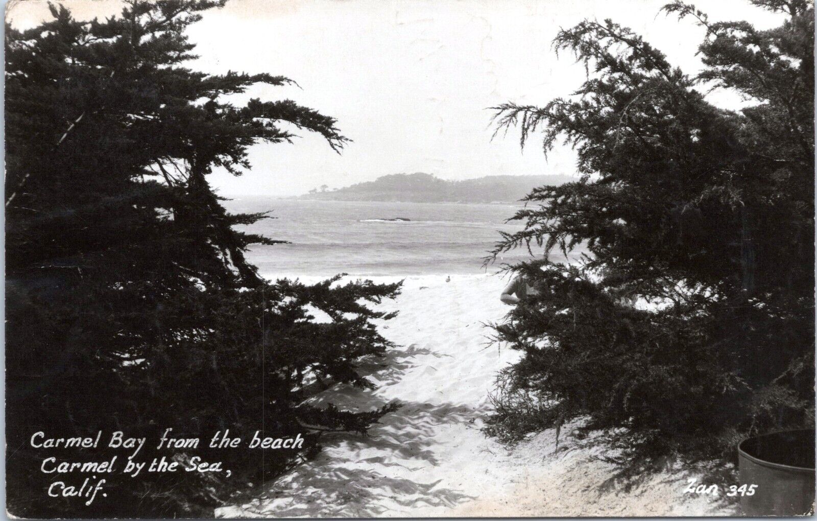 RPPC Carmel Bay, Carmel By the Sea, California - 1946 Photo Postcard - Zan Photo