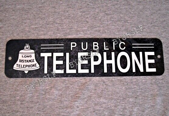 Metal Sign TELEPHONE public pay coin vintage replica phone booth prop rotary #2