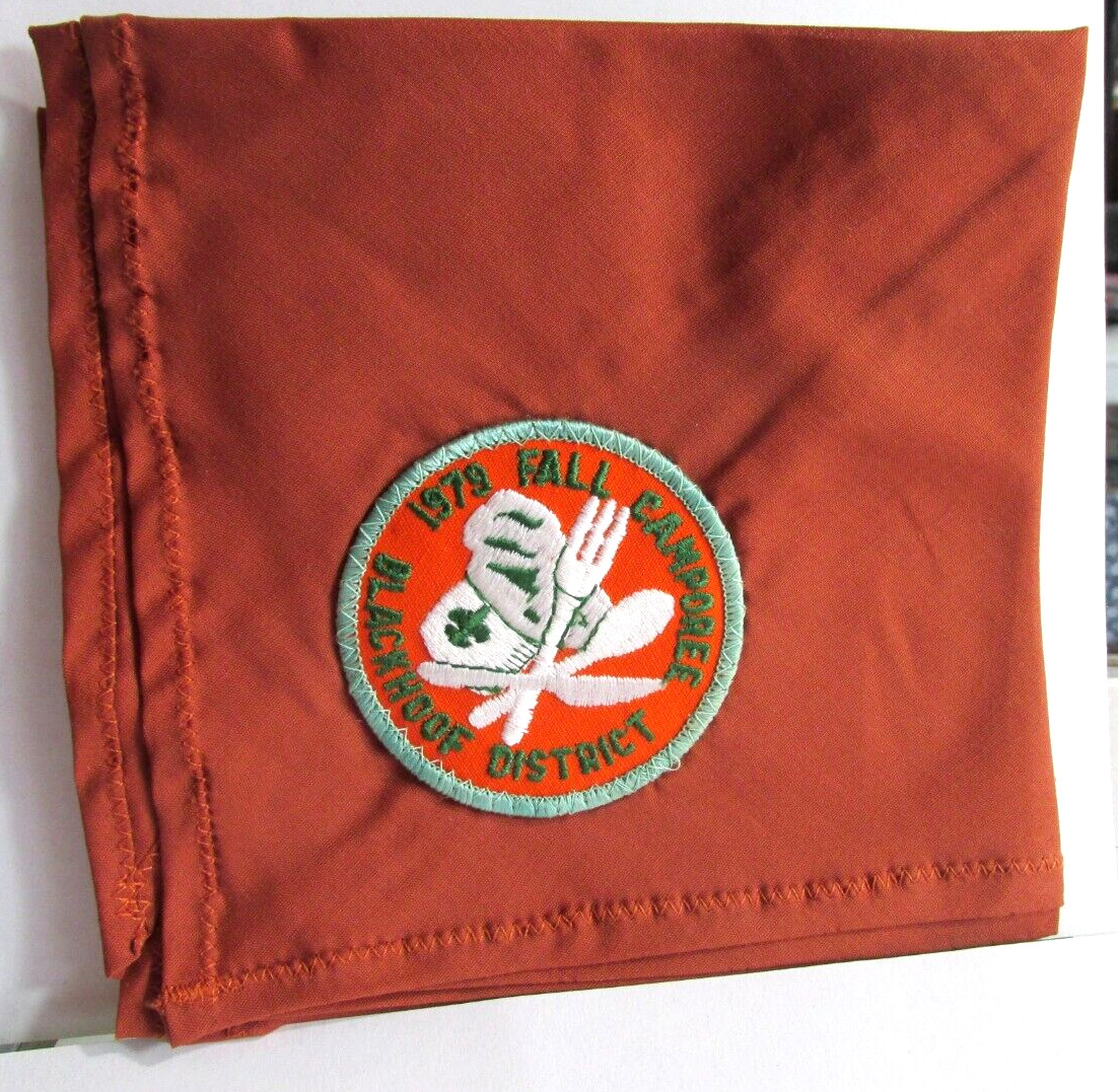 1979 BSA Boy Scouts Fall CAMPOREE BLACKHOOF Dist. Neckerchief, SHAWNEE COUNCIL
