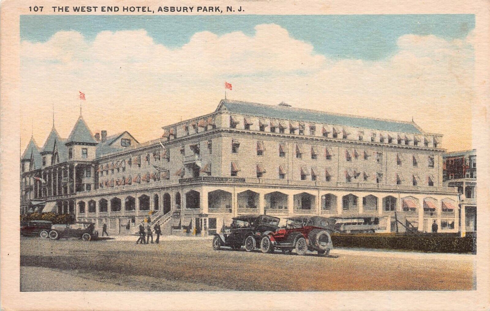 The West End Hotel, Asbury Park, New Jersey, early  postcard, unused