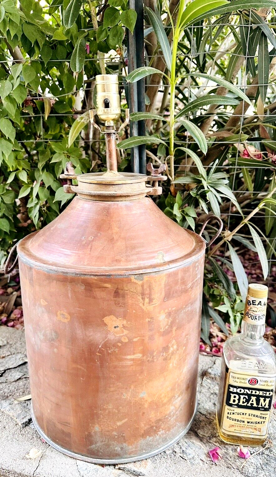 Antique Copper Moonshine Whiskey Still Converted To Electric Table