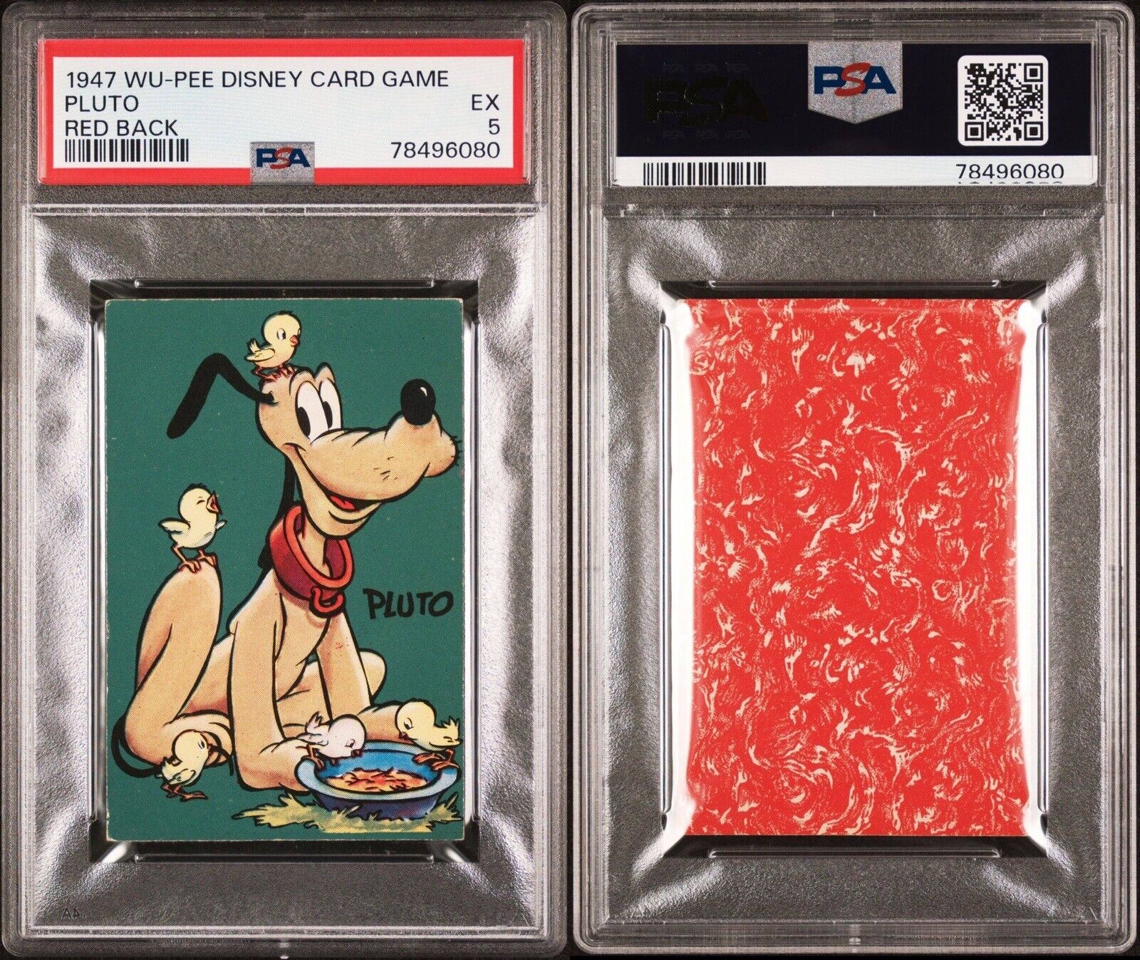 EXTREMELY RARE 1947 WU-PEE DISNEY CARD GAME PLUTO CARD PSA 5 EXCELLENT 