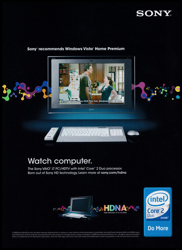 Sony Computer print ad 2008 - for streaming, Vista