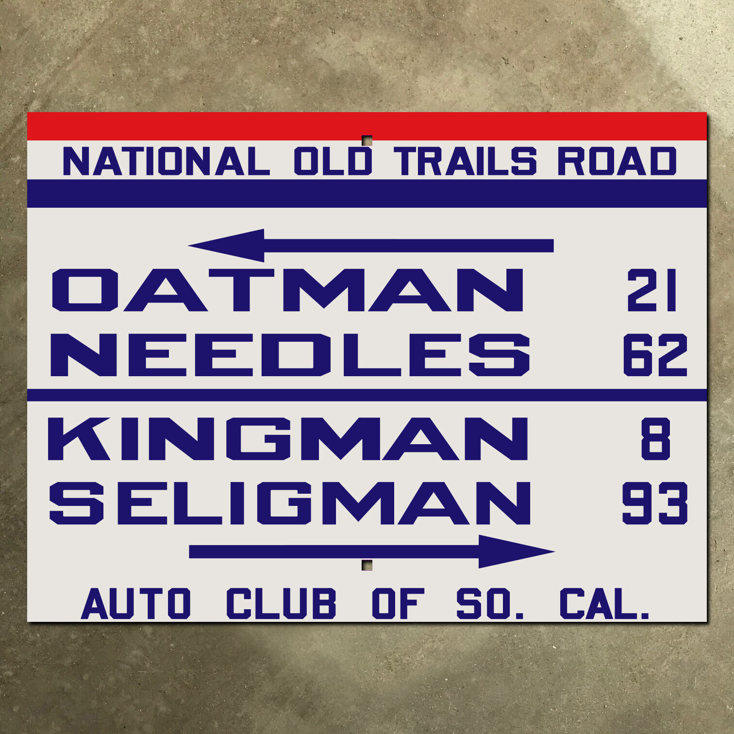 ACSC National Old Trails Road highway sign route 66 Oatman Arizona 1922 20x15