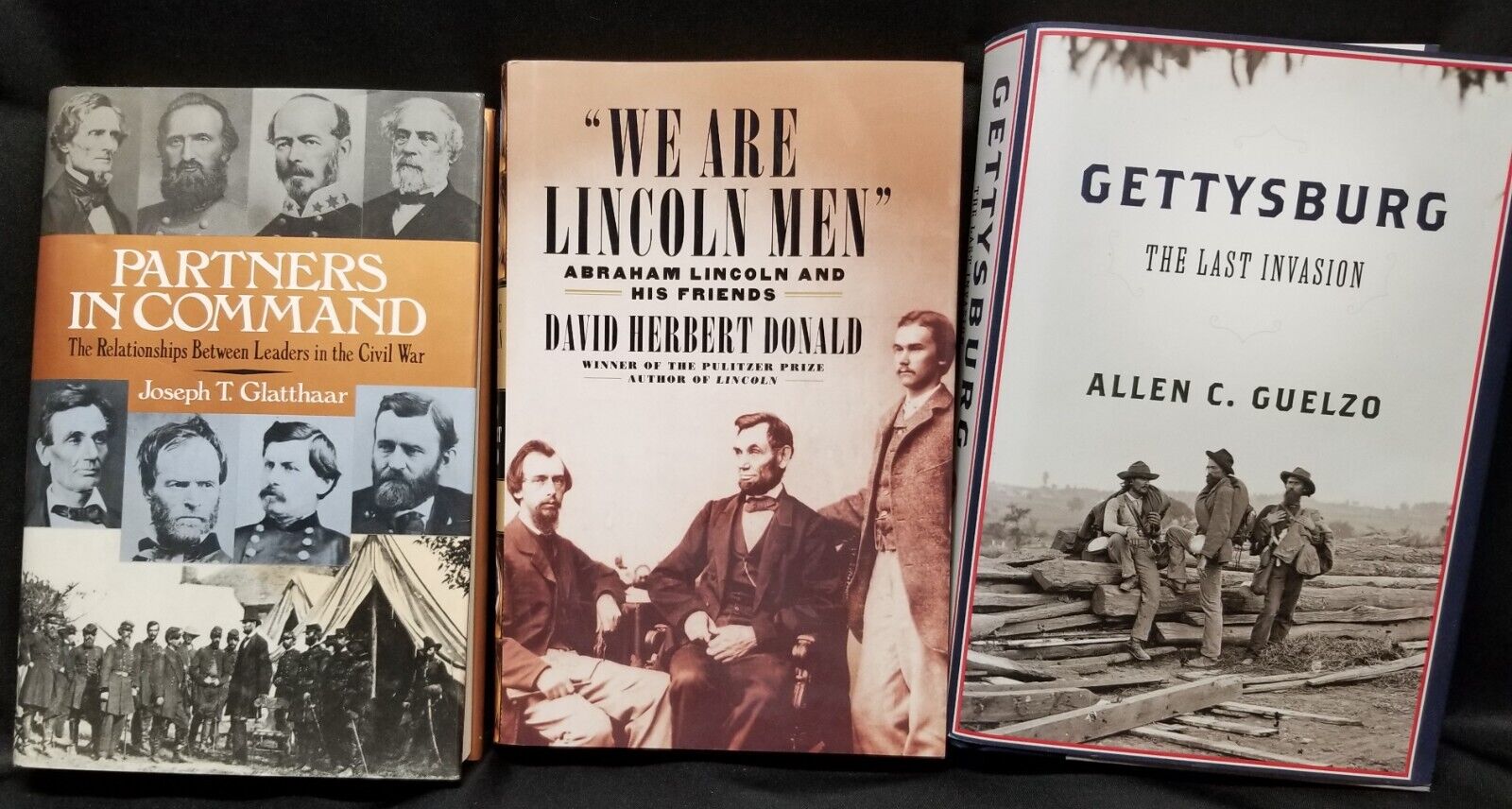 Three Great Civil War books: Partners in Command, Lincoln Men, Gettysburg. HC DC