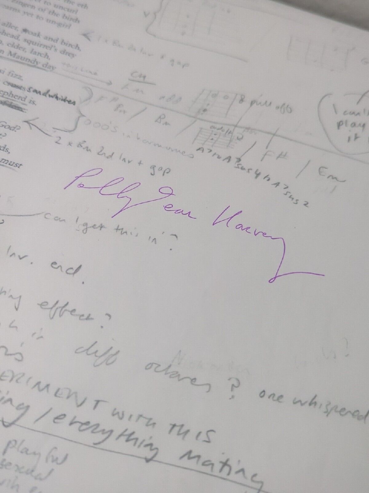 PJ HARVEY Lwonesome Tonight Hand Signed Lyric Card 🎶📝 SHIPS NOW 