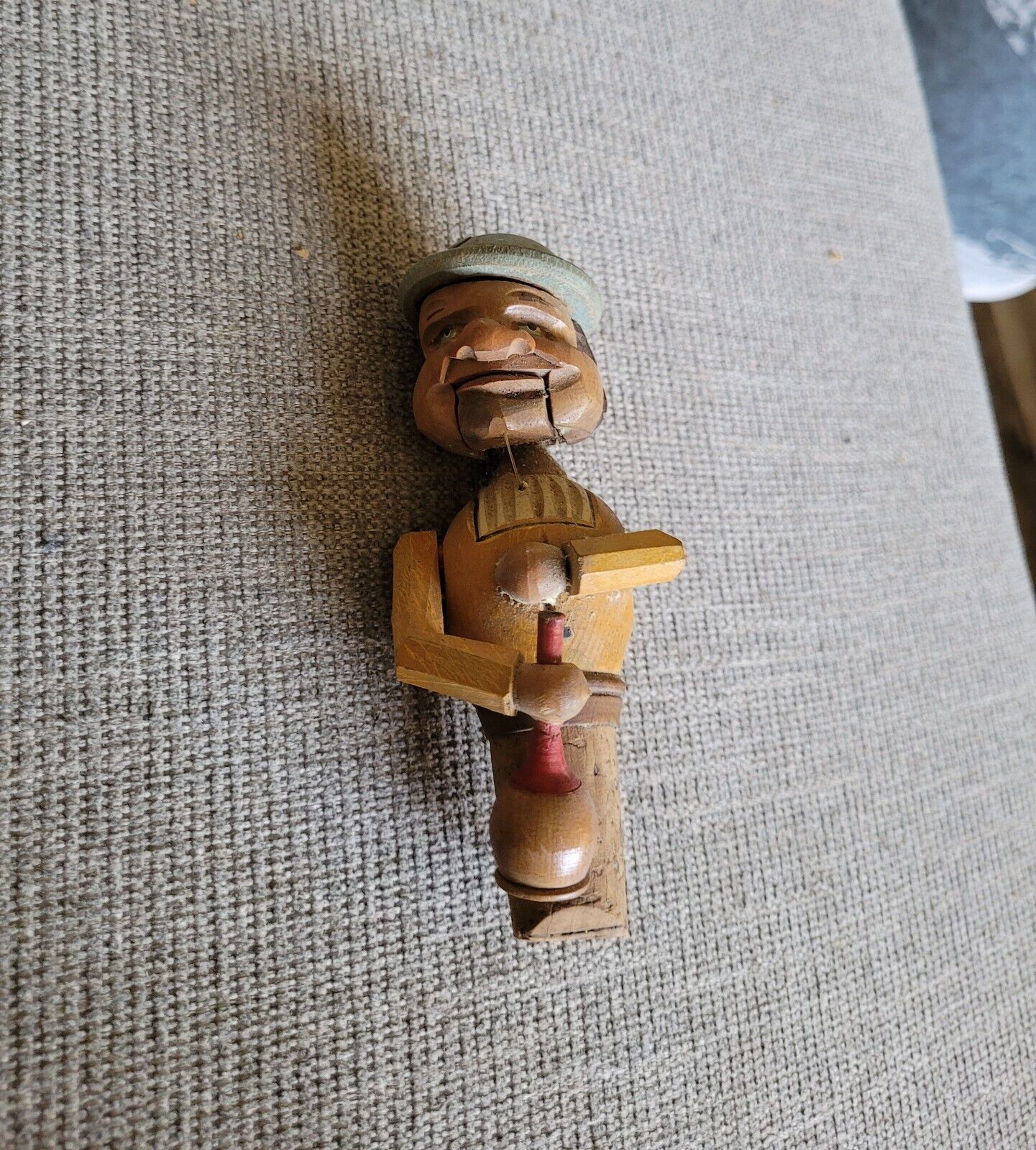 Vintage Hand Carved Mobile German Bottle Cork Stopper