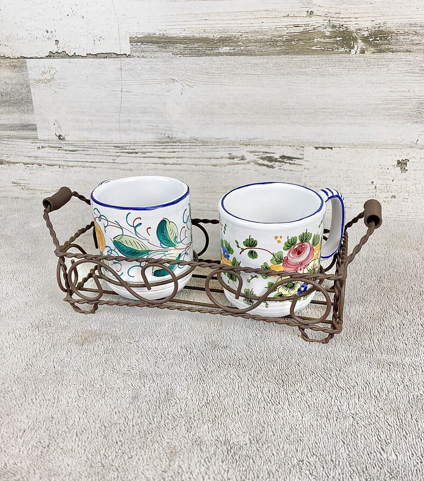 Italian Ceramica Hand Painted Coffee, Tea Mugs - One Kings Lane