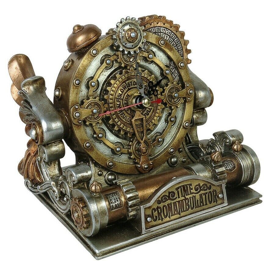 Alchemy Gothic Time Chronambulator Desk Clock Steampunk Resin Gift Decor V26 New