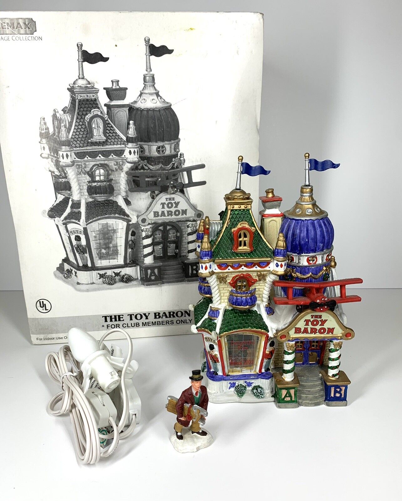 LEMAX Christmas Village TOY BARON (Collector\'s Club Piece) with Box WORKS