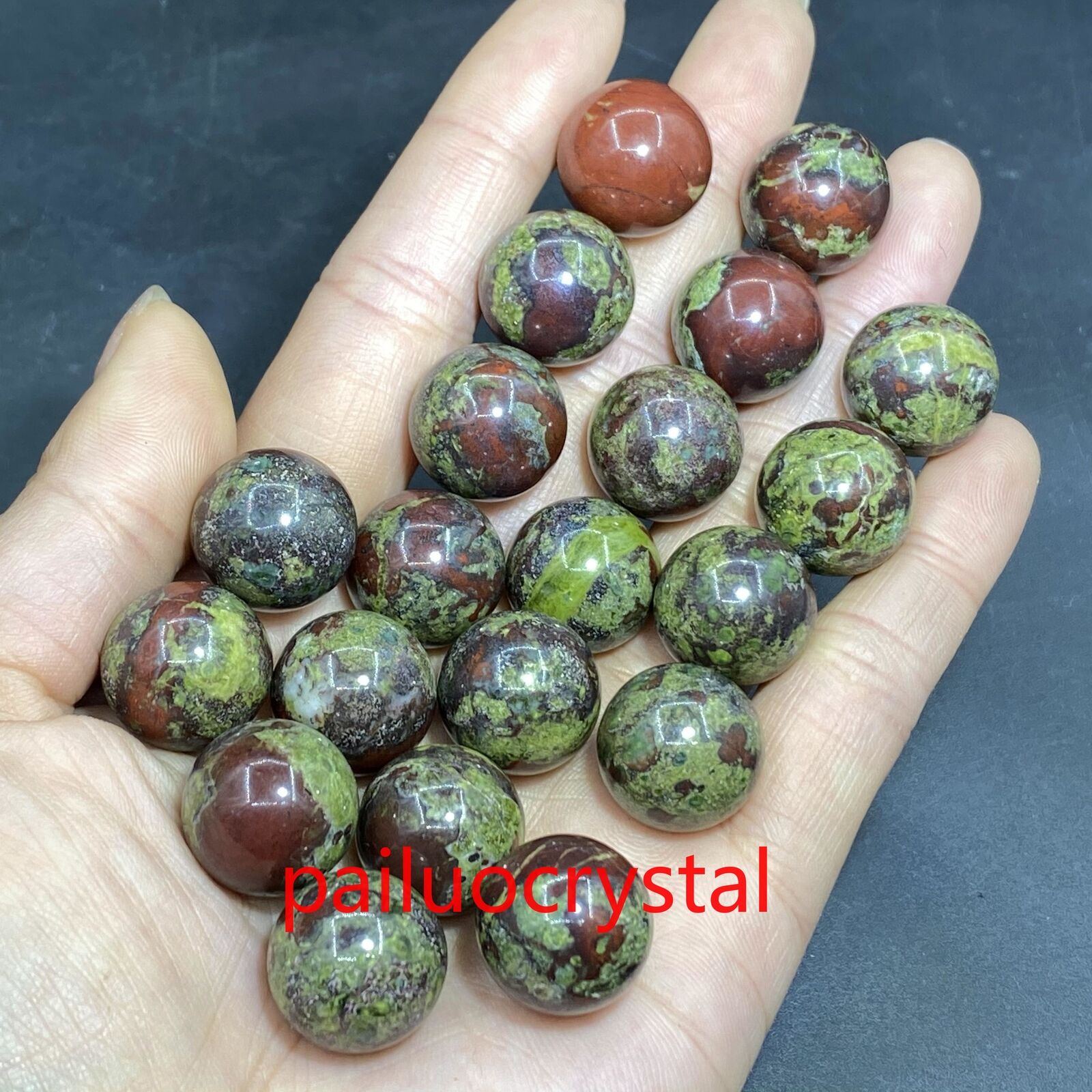 20pc Wholesale Natural Dragon Blood Jasper Ball Quartz Crystal Sphere Gem 15mm+