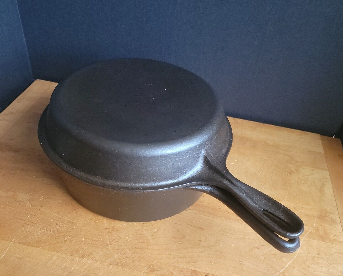 Vintage Unmarked Vollrath #8 Cast Iron Double Skillet Combo Set - Fully Restored