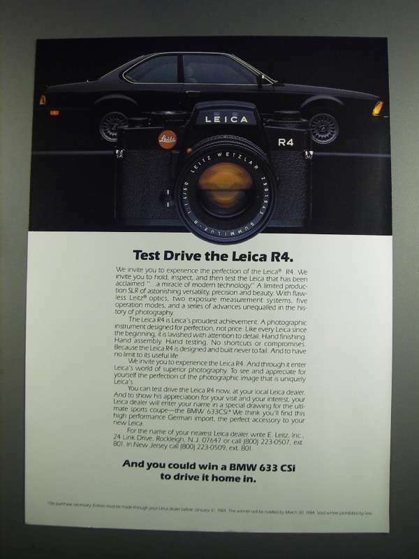 1984 Leica R4 Camera Ad - Test Drive