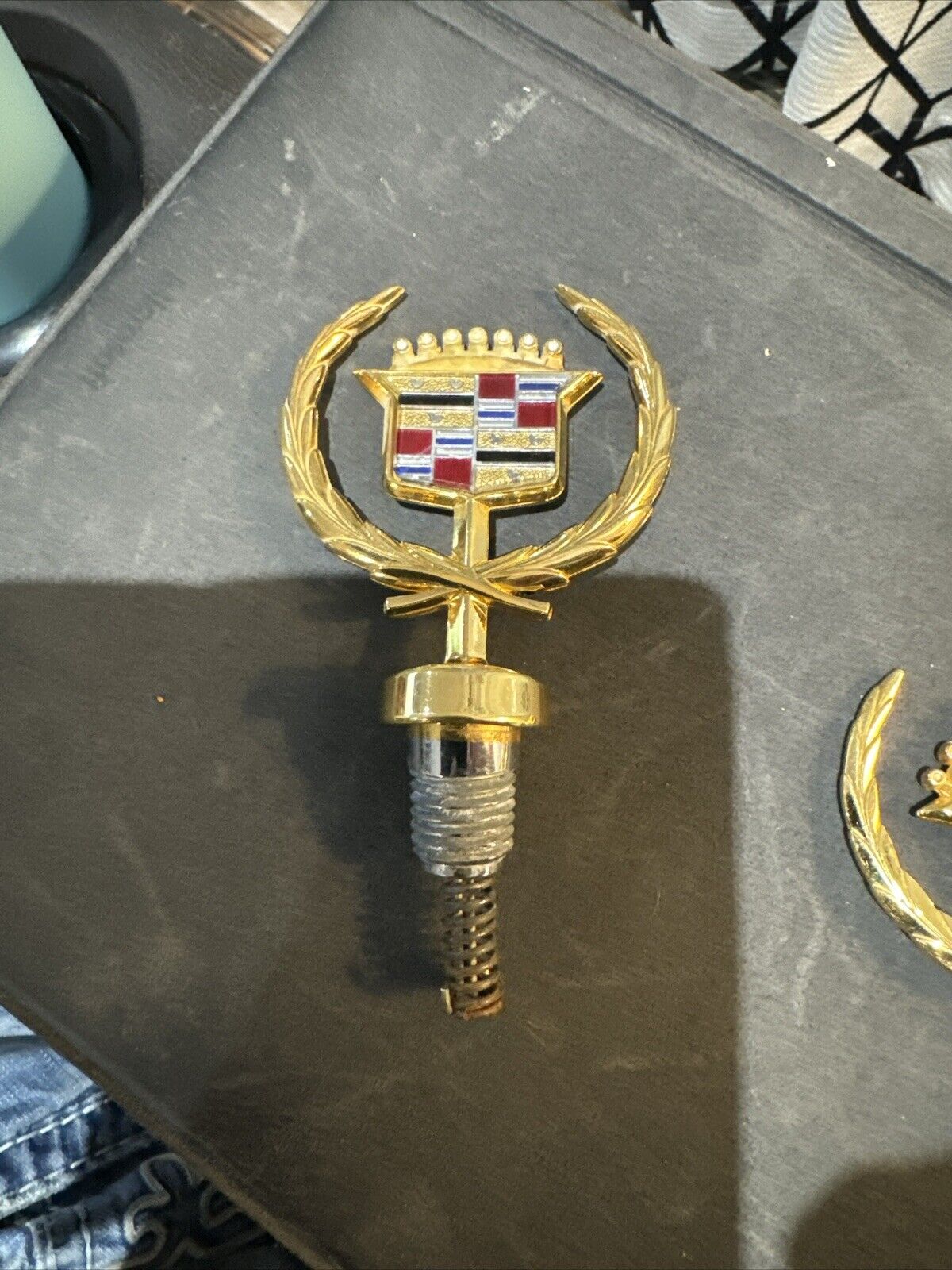 Vintage Cadillac Car Automobile - Gold Hood Emblem Ornament