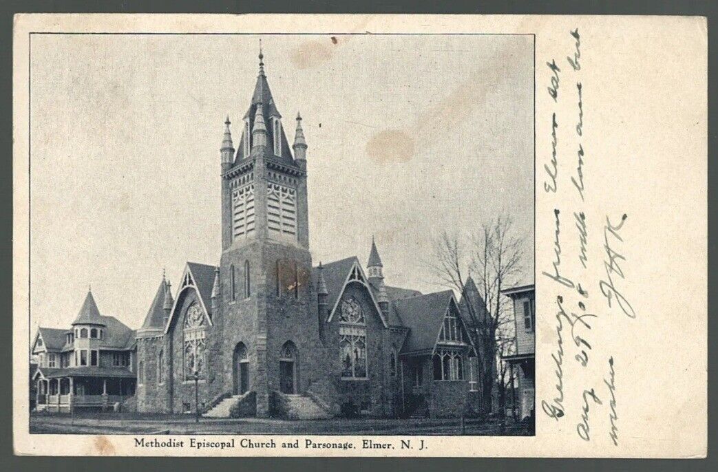 Elmer New Jersey Postcard Methodist Episcopal Church 1905